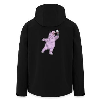 Nilpferd Rotwein - Recycelte Männer Softshell-Jacke von Stanley/Stella - Schwarz - Hinten - AI Model Male 185 light (185cm)