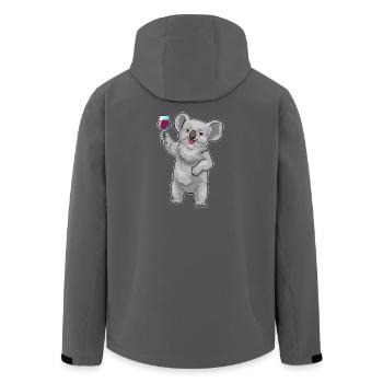 Koala Rotwein - Recycelte Männer Softshell-Jacke von Stanley/Stella - Schwarz - Hinten - AI Model Male 185 light (185cm)