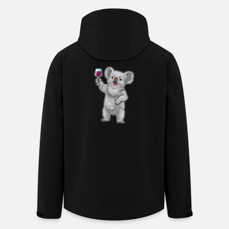 Koala Rotwein - Recycelte Männer Softshell-Jacke von Stanley/Stella - Schwarz