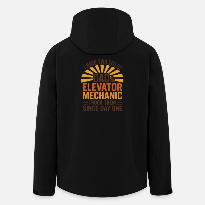 Mécanicien d’ascenseur - Papa et mécanicien d’ascenseur - Veste softshell homme en polyester recyclé Stanley/Stella - noir