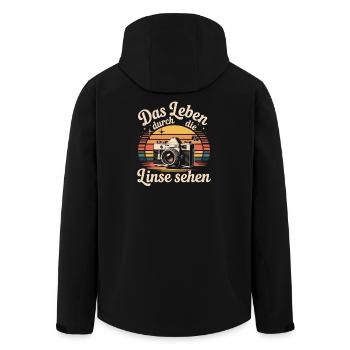 Voir la vie à travers l’objectif Appareil photo vintage - Veste softshell homme en polyester recyclé Stanley/Stella - noir - Dos - AI Model Male 185 light (185cm)