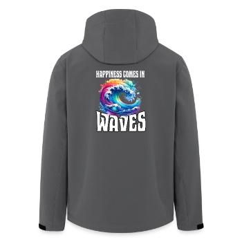 Happiness Comes In Waves - Recycelte Männer Softshell-Jacke von Stanley/Stella - Schwarz - Hinten - AI Model Male 185 light (185cm)
