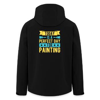 Artist Painter Graphic Today A Perfect Day For Art - Recycelte Männer Softshell-Jacke von Stanley/Stella - Schwarz - Hinten - AI Model Male 185 light (185cm)