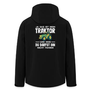 Yes, that's my tractor You're not allowed to drive - Men’s Recycled Softshell Jacket by Stanley/Stella - black - Back - AI Model Male 185 light (185cm)