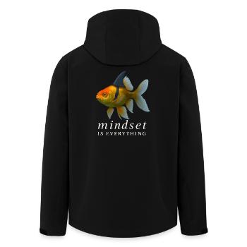 Mindset is Everything Goldfish, Motivational  - Men’s Recycled Softshell Jacket by Stanley/Stella - black - Back - AI Model Male 185 light (185cm)