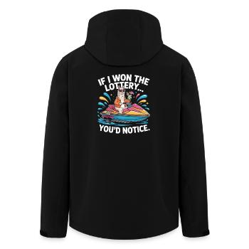 Funny If I Won The Lottery You'd Notice Yacht boat - Men’s Recycled Softshell Jacket by Stanley/Stella - black - Back - AI Model Male 185 light (185cm)