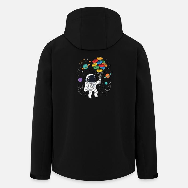 Astronaut Bausteine Space Brick Builder - Recycelte Männer Softshell-Jacke von Stanley/Stella - Schwarz