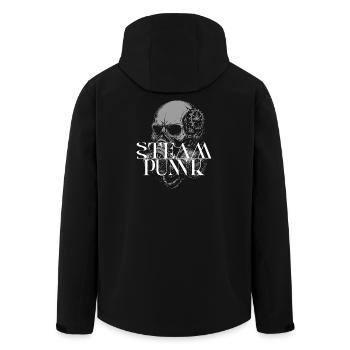 Steampunk Skull Getriebe - Recycelte Männer Softshell-Jacke von Stanley/Stella - Schwarz - Hinten - AI Model Male 185 light (185cm)