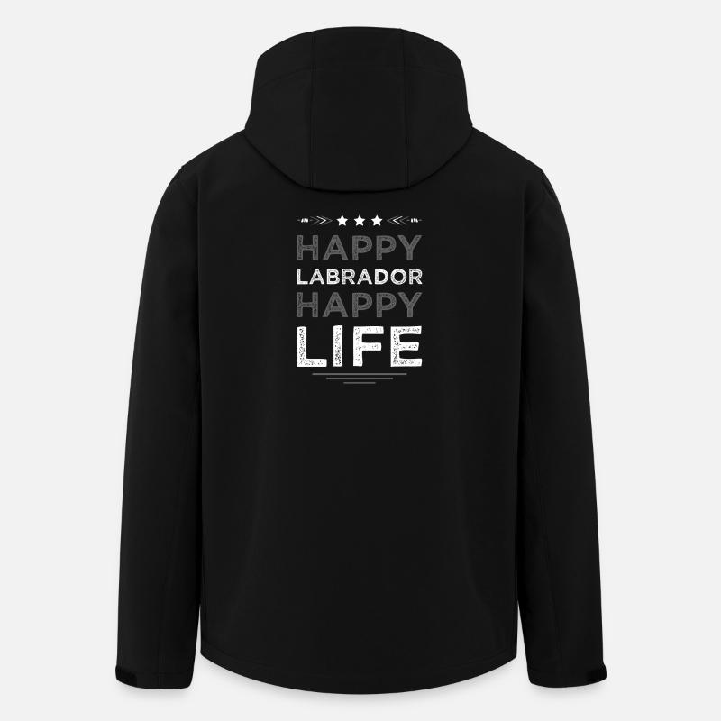 Labrador Glücksleben Print - Recycelte Männer Softshell-Jacke von Stanley/Stella - Schwarz