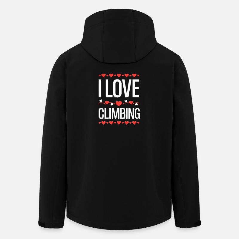 I Love Climbing Heart Design - Men’s Recycled Softshell Jacket by Stanley/Stella - black