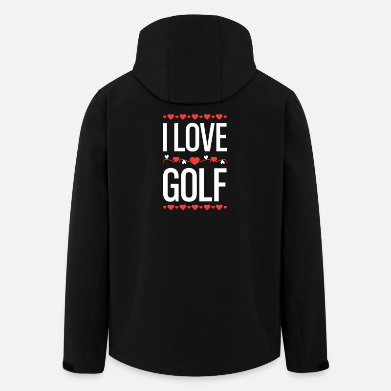 I Love Golf Heart Design - Men’s Recycled Softshell Jacket by Stanley/Stella - black