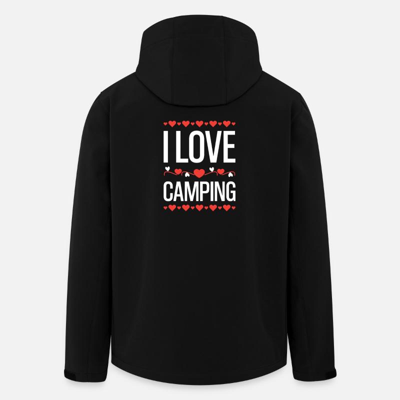 J’aime le camping coeur graphique - Veste softshell homme en polyester recyclé Stanley/Stella - noir