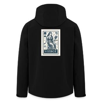 Signe astrologique de la Vierge - Astrologie - Veste softshell homme en polyester recyclé Stanley/Stella - noir - Dos - AI Model Male 185 light (185cm)