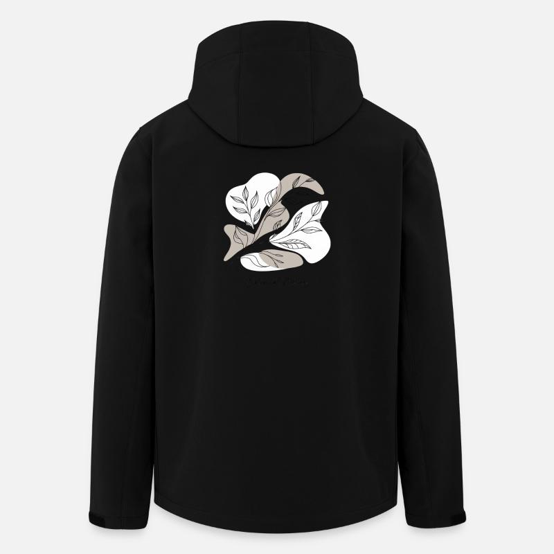 Dessin au trait botanique - Veste softshell homme en polyester recyclé Stanley/Stella - noir