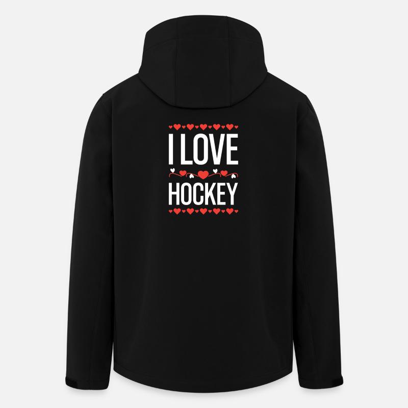 J’aime l’imprimé hockey - Veste softshell homme en polyester recyclé Stanley/Stella - noir
