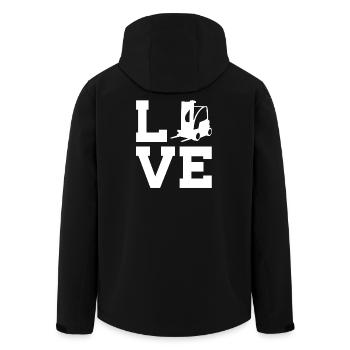 Amour pour l’entrepôt et l’expédition de fret – Conducteur de chariot élévateur - Veste softshell homme en polyester recyclé Stanley/Stella - noir - Dos - AI Model Male 185 light (185cm)
