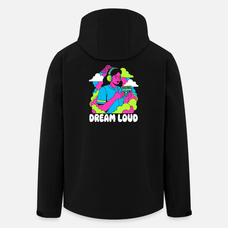 Dream Loud Neon Pop - Men’s Recycled Softshell Jacket by Stanley/Stella - black