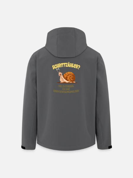 Podomètre? J’ai un détecteur de mouvement ! - Veste softshell homme en polyester recyclé Stanley/Stella - noir