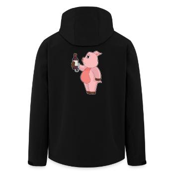 Pork Bottle Red Wine - Men’s Recycled Softshell Jacket by Stanley/Stella - black - Back - AI Model Male 185 light (185cm)