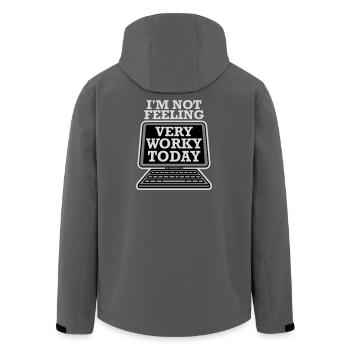 Je ne me sens pas très worky aujourd’hui Faul Arbeit humour - Veste softshell homme en polyester recyclé Stanley/Stella - charbon - Dos - AI Model Male 185 light (185cm)