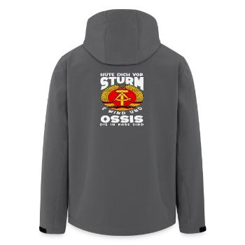 Sturm Wind Ossi In Rage Spruch DDR Stolz - Recycelte Männer Softshell-Jacke von Stanley/Stella - Schwarz - Hinten - AI Model Male 185 light (185cm)