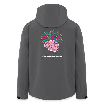 Gedankenfarben Hirn Explosion - Recycelte Männer Softshell-Jacke von Stanley/Stella - Anthrazit - Hinten - AI Model Male 185 light (185cm)