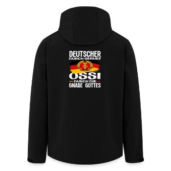 Gnade Gottes Ossi Spruch DDR Stolz - Recycelte Männer Softshell-Jacke von Stanley/Stella - Schwarz - Hinten - AI Model Male 185 light (185cm)
