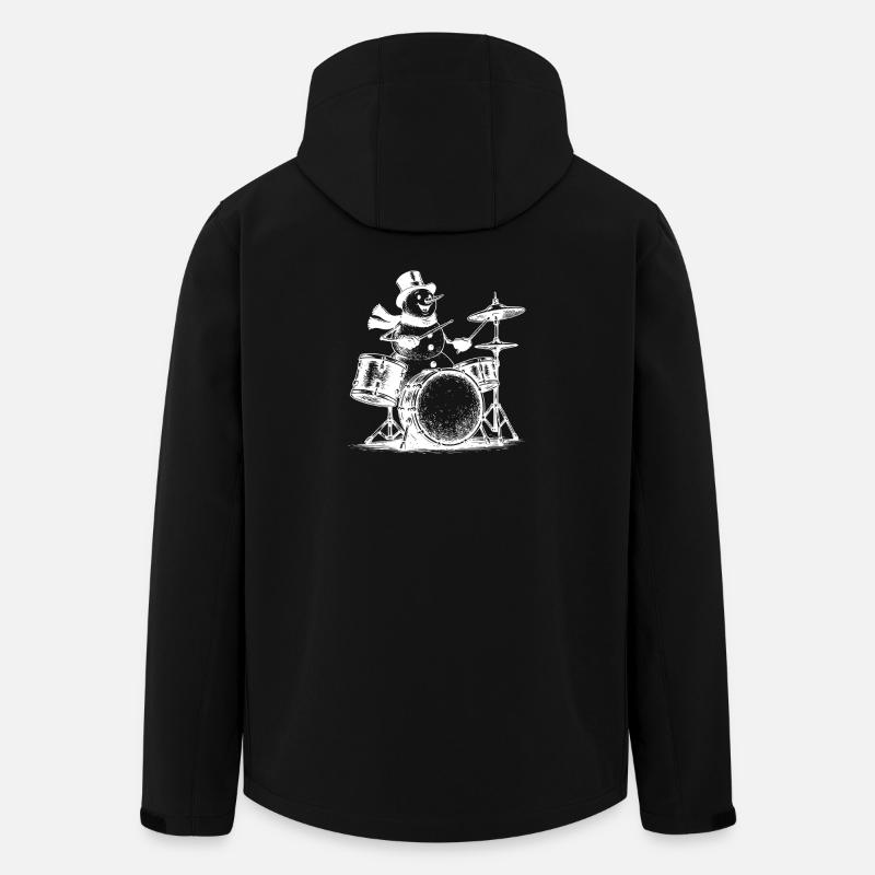 Music Christmas Drumming XMas - Men’s Recycled Softshell Jacket by Stanley/Stella - black