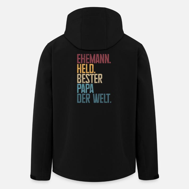 Ehemann Held Bester Papa Der Welt Retro - Recycelte Männer Softshell-Jacke von Stanley/Stella - Schwarz
