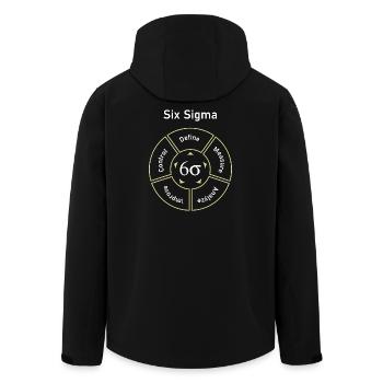 Six Sigma Prozess: Definieren, Messen - Recycelte Männer Softshell-Jacke von Stanley/Stella - Schwarz - Hinten - AI Model Male 185 light (185cm)