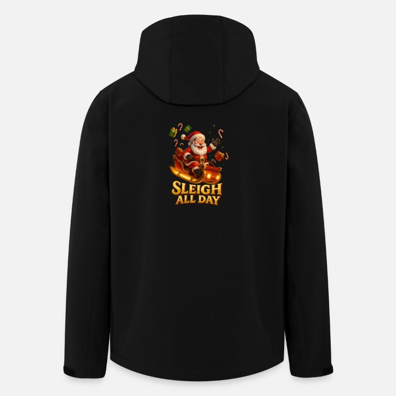 Sleigh All Day Weihnachtsfreude - Recycelte Männer Softshell-Jacke von Stanley/Stella - Schwarz