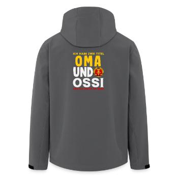 Oma Ossi Spruch Rocke Les deux RDA Stolz - Veste softshell homme en polyester recyclé Stanley/Stella - charbon - Dos - AI Model Male 185 light (185cm)