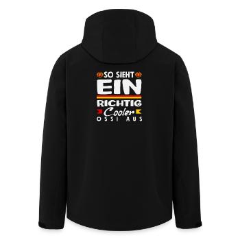 This is how a cool Ossi saying sees GDR pride - Men’s Recycled Softshell Jacket by Stanley/Stella - black - Back - AI Model Male 185 light (185cm)