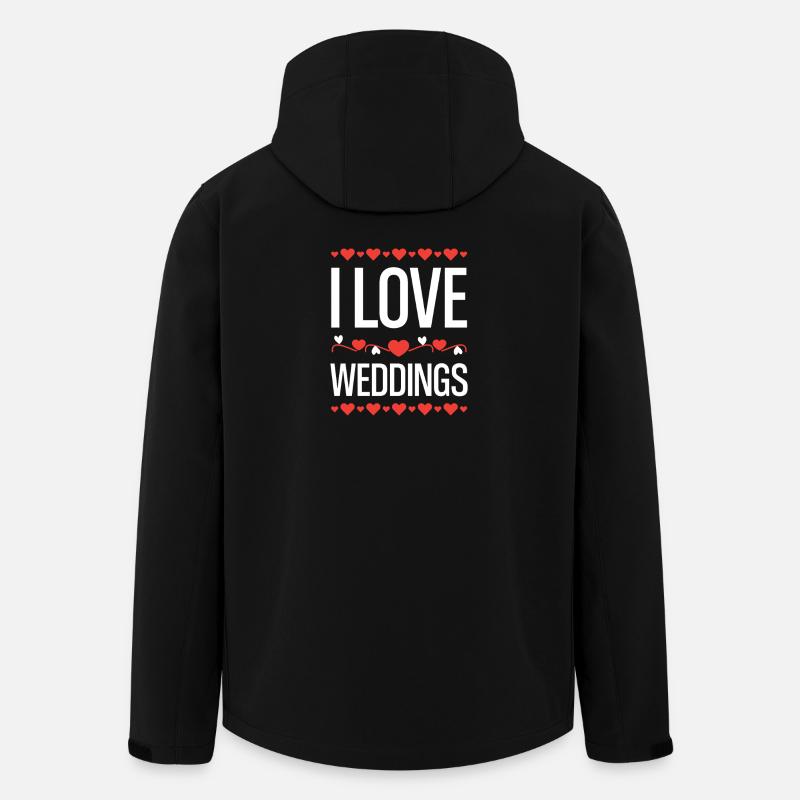I Love Weddings Hearts - Men’s Recycled Softshell Jacket by Stanley/Stella - black