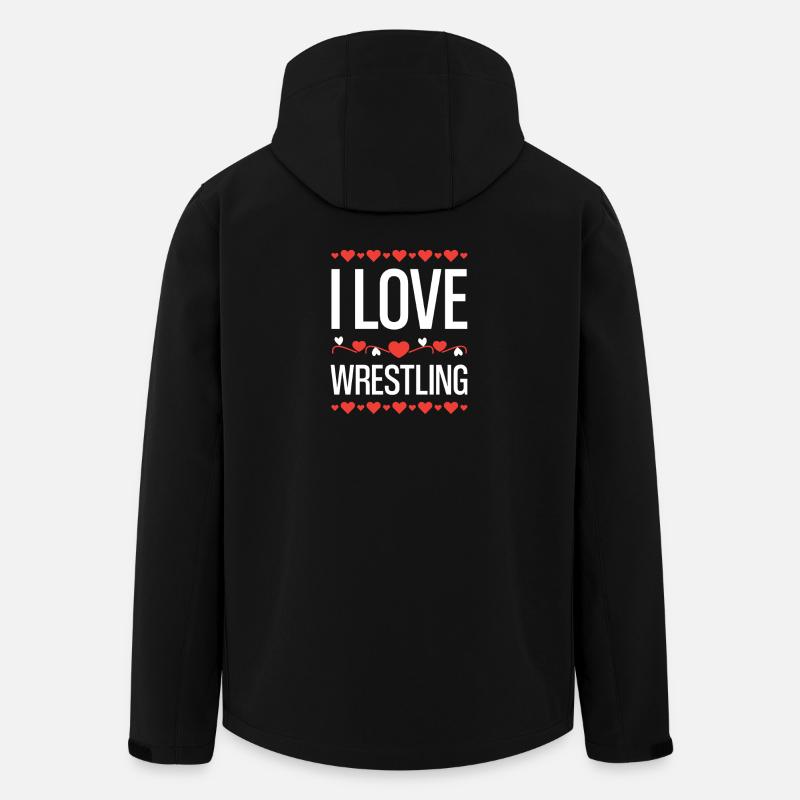I Love Wrestling - Men’s Recycled Softshell Jacket by Stanley/Stella - black