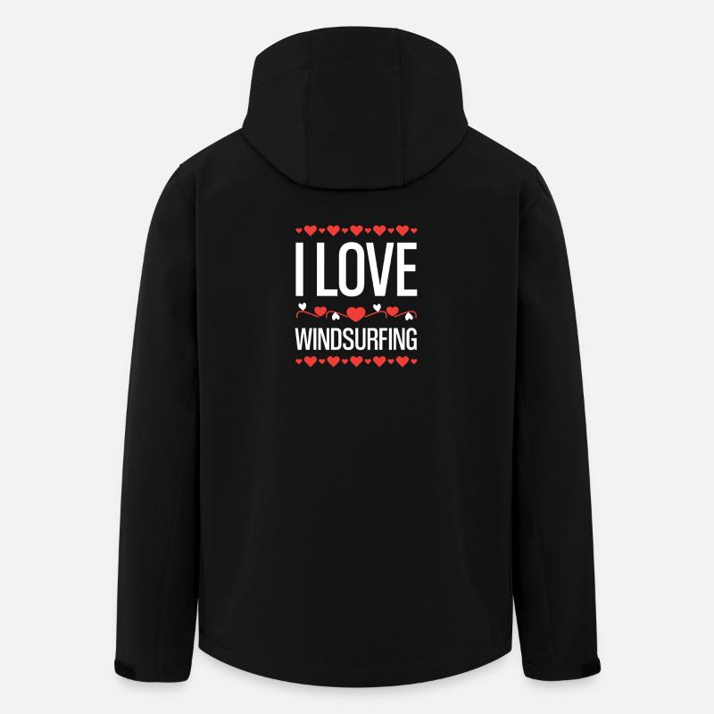 I Love Windsurfing - Men’s Recycled Softshell Jacket by Stanley/Stella - black