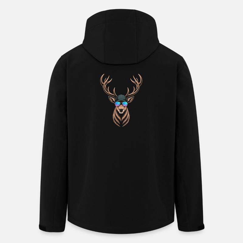 Cool deer with antlers - Men’s Recycled Softshell Jacket by Stanley/Stella - black