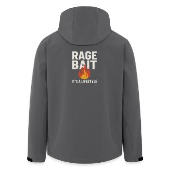 Rage Bat Fiery Lifestyle, Funny Saying  - Men’s Recycled Softshell Jacket by Stanley/Stella - black - Back - AI Model Male 185 light (185cm)