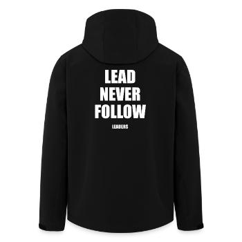 Never Follow Leaders | Lead never follow leaders - Men’s Recycled Softshell Jacket by Stanley/Stella - black - Back - AI Model Male 185 light (185cm)