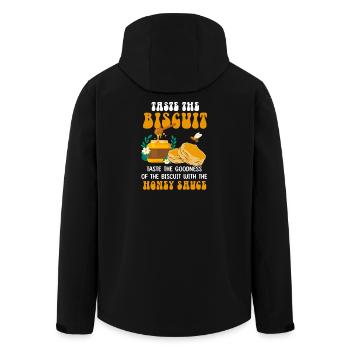 Biscuit au miel Délice d’abeille - Veste softshell homme en polyester recyclé Stanley/Stella - noir - Dos - AI Model Male 185 light (185cm)