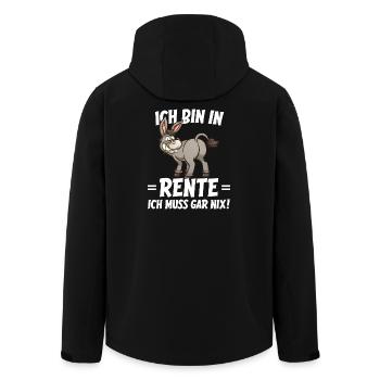 Ich bin in Rente Humor Spruch - Recycelte Männer Softshell-Jacke von Stanley/Stella - Schwarz - Hinten - AI Model Male 185 light (185cm)