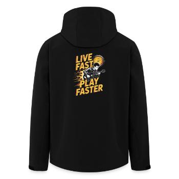 Play Faster Punk Rock Music - Recycelte Männer Softshell-Jacke von Stanley/Stella - Schwarz - Hinten - AI Model Male 185 light (185cm)