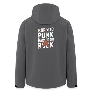 Né pour le punk élevé dans le rock Musique punk rock - Veste softshell homme en polyester recyclé Stanley/Stella - noir - Dos - AI Model Male 185 light (185cm)