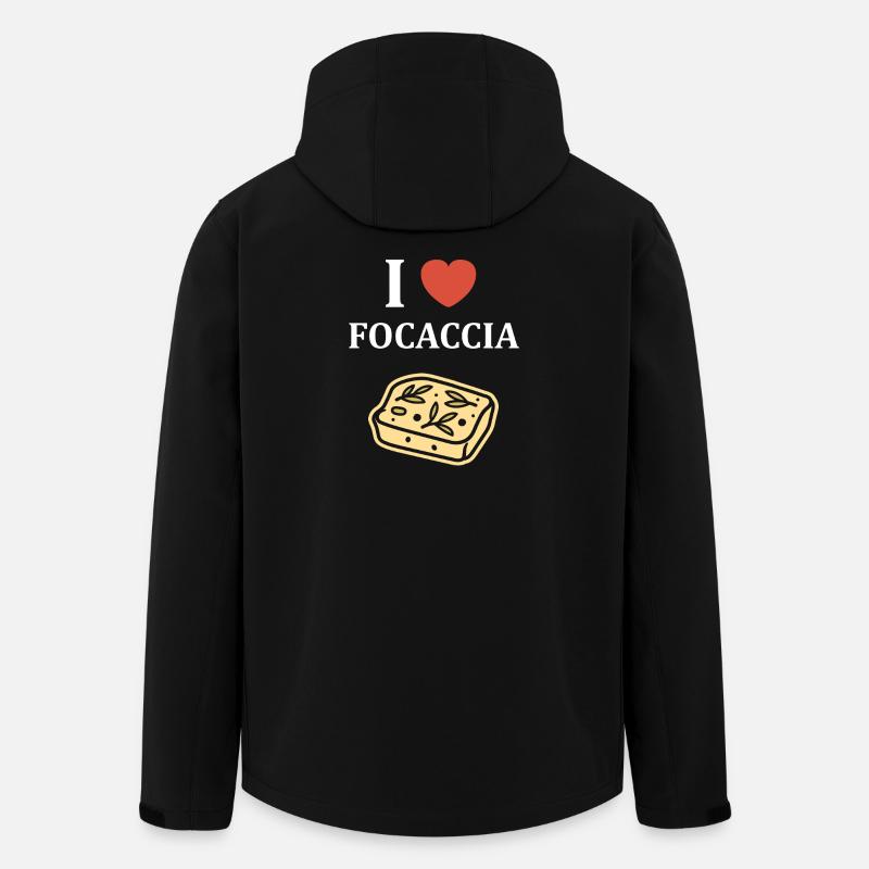 I Love Focaccia Illustration Bread - Men’s Recycled Softshell Jacket by Stanley/Stella - black