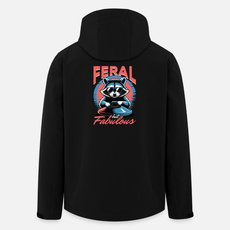 Funny Raccoon - Recycelte Männer Softshell-Jacke von Stanley/Stella - Schwarz