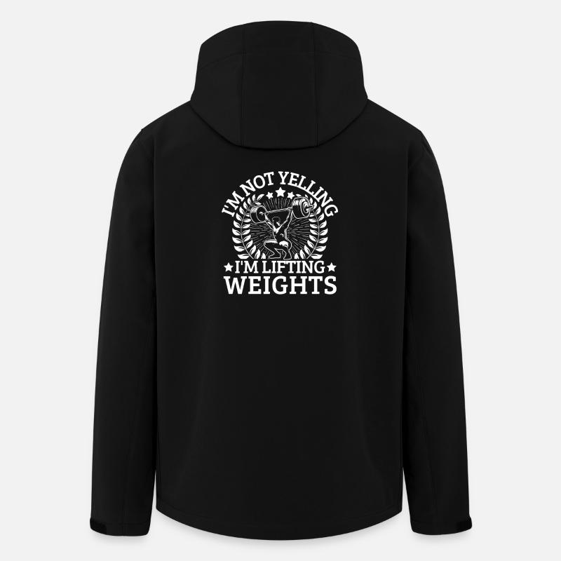 Powerlifting Bodybuilder Not Yelling I ́m Lifting - Men’s Recycled Softshell Jacket by Stanley/Stella - black