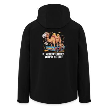 Funny If I Won The Lottery You'd Notice - Men’s Recycled Softshell Jacket by Stanley/Stella - black - Back - AI Model Male 185 light (185cm)