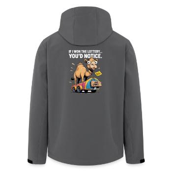C’est drôle si je gagnais à la loterie, vous le remarqueriez - Veste softshell homme en polyester recyclé Stanley/Stella - charbon - Dos - AI Model Male 185 light (185cm)