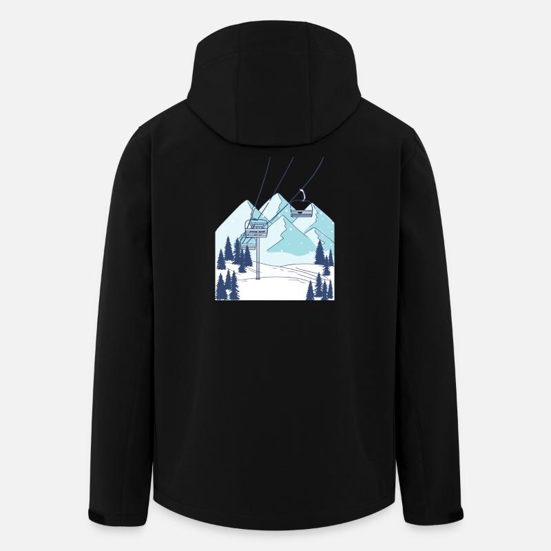 Ski lift mountain winter landscape - Men’s Recycled Softshell Jacket by Stanley/Stella - black