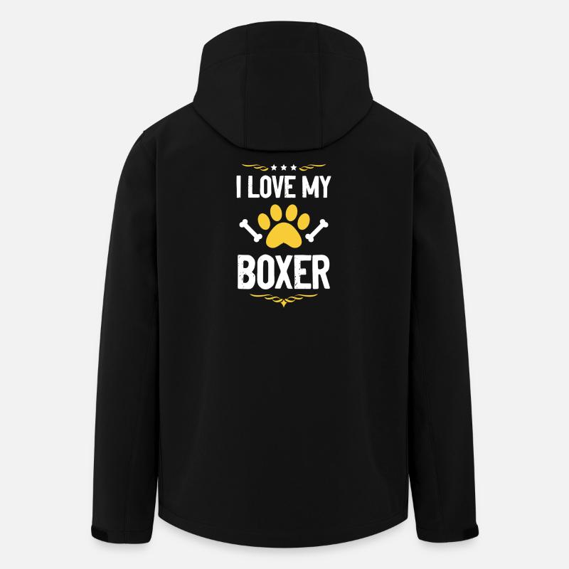 J’adore mon boxer - Veste softshell homme en polyester recyclé Stanley/Stella - noir